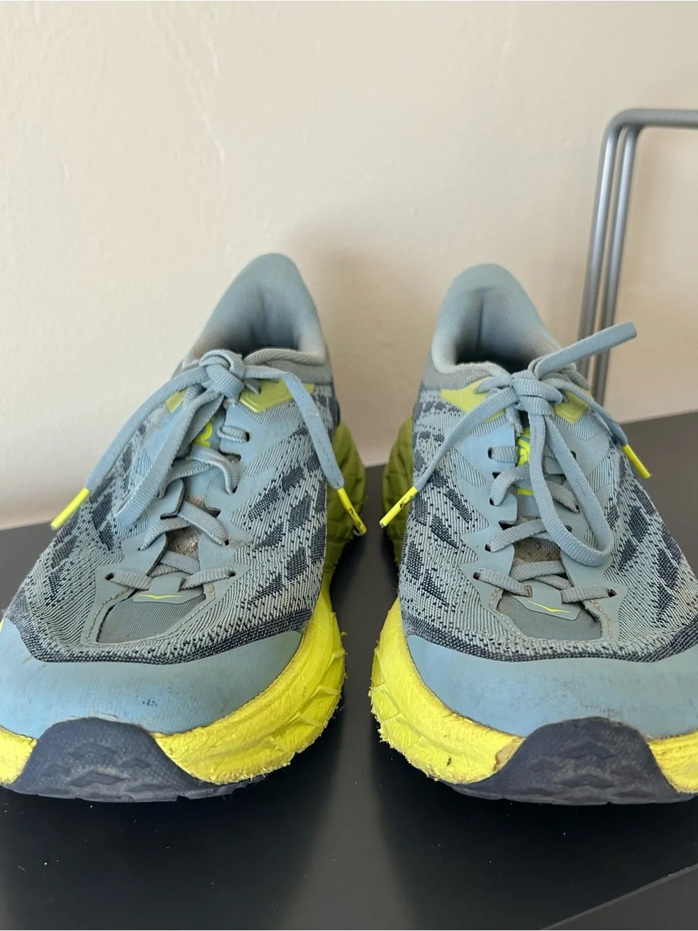 Hoka One One Blue and Neon Yellow Men's Running Shoes